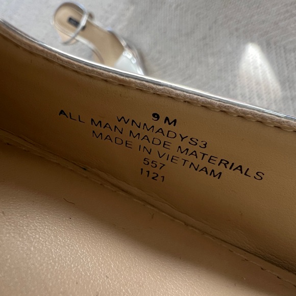 Nine West Metallic Silver Slingback Pointed Toe Mule Heels Size 9 NWOB - Picture 7 of 7